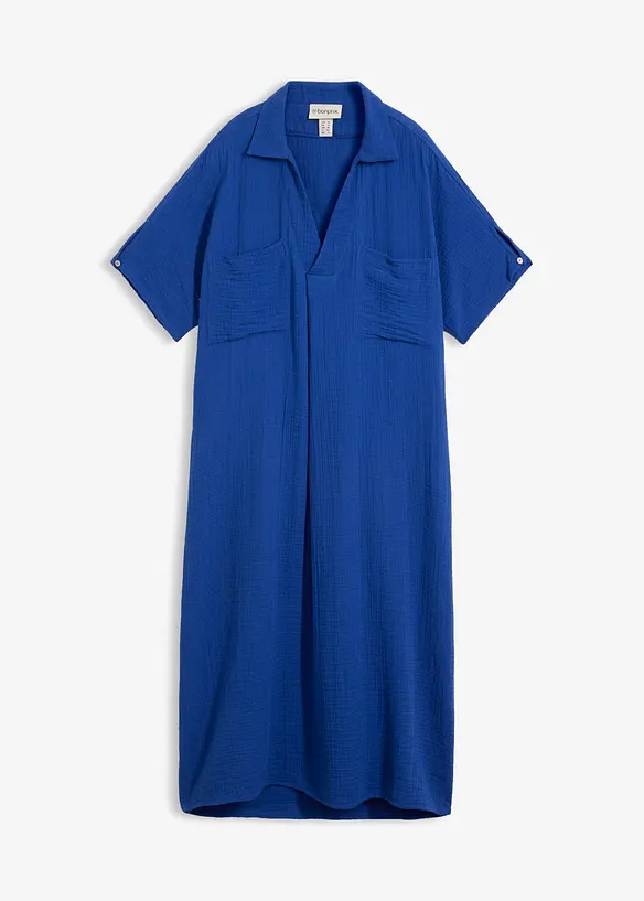 Musselin-Kaftan aus reiner Baumwolle in blau von vorne - bonprix Musselin-Kaftan aus reiner Baumwolle in blau von vorne - bonprix