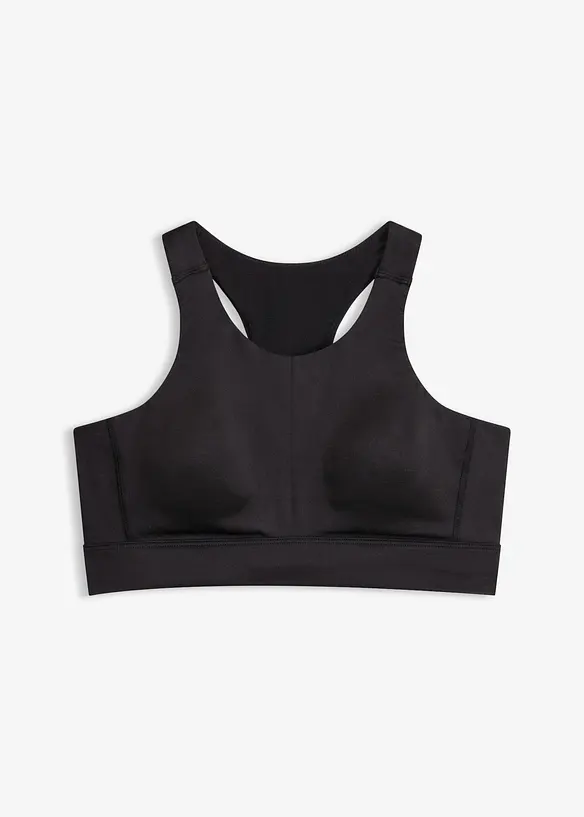 Racerback Sport-BH  mit leichtem Halt in schwarz von vorne - bonprix