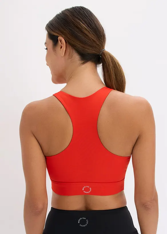 Racerback Sport-BH  mit leichtem Halt in rot von hinten (im Anschnitt) - bonprix