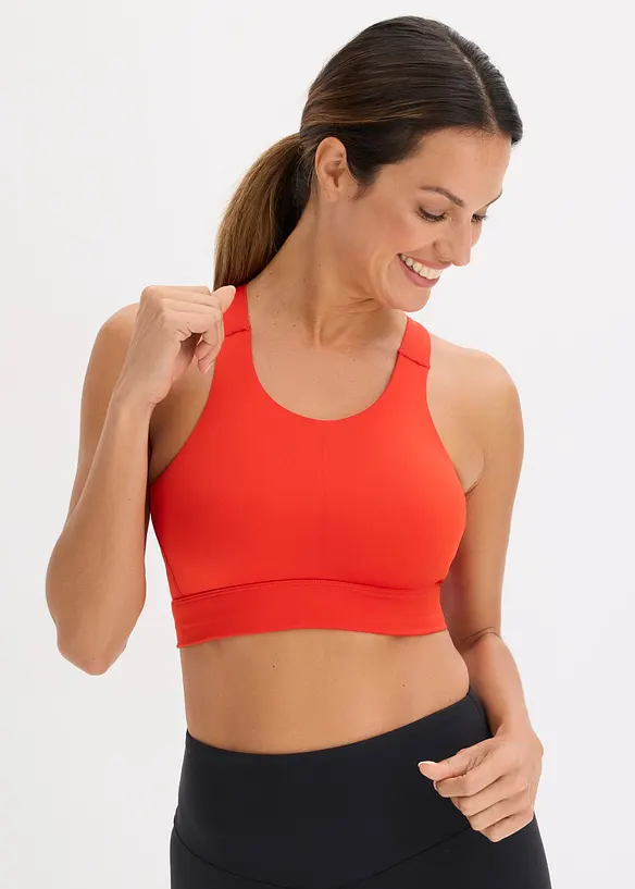Racerback Sport-BH  mit leichtem Halt in rot von vorne (im Anschnitt) - bonprix