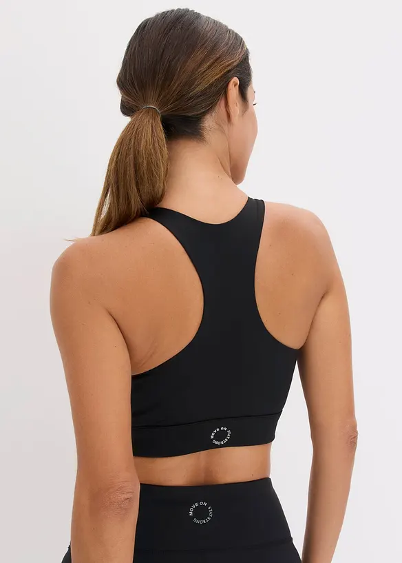 Racerback Sport-BH  mit leichtem Halt in schwarz von hinten (im Anschnitt) - bonprix