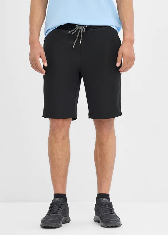 Herren Sport-Shorts, schnelltrocknend in schwarz von vorne - bonprix