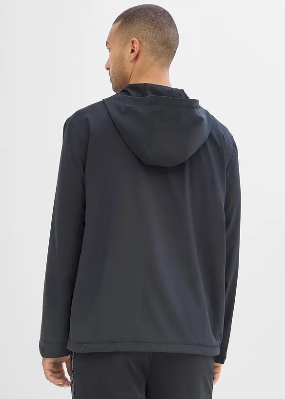 Herren Sportjacke, schnelltrocknend in schwarz von hinten (im Anschnitt) - bonprix