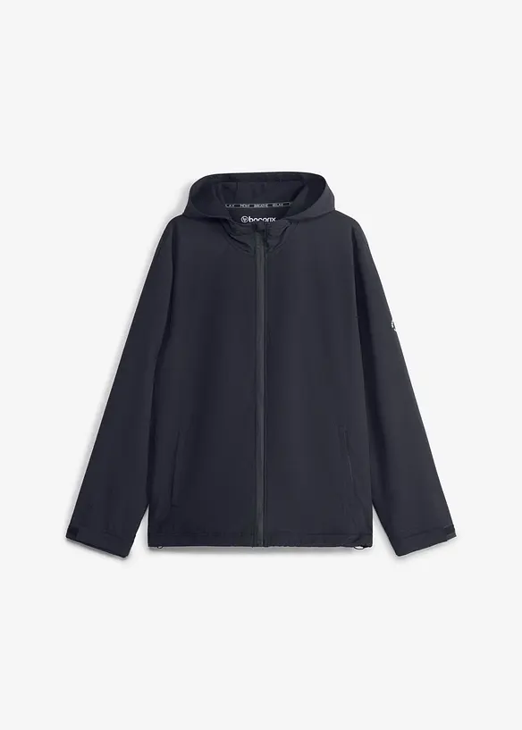 Herren Sportjacke, schnelltrocknend in schwarz von vorne - bonprix