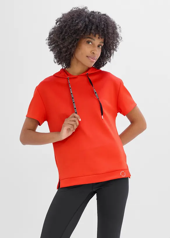 Sport-Shirt aus Scuba, schnelltrocknend in rot von vorne (im Anschnitt) - bonprix