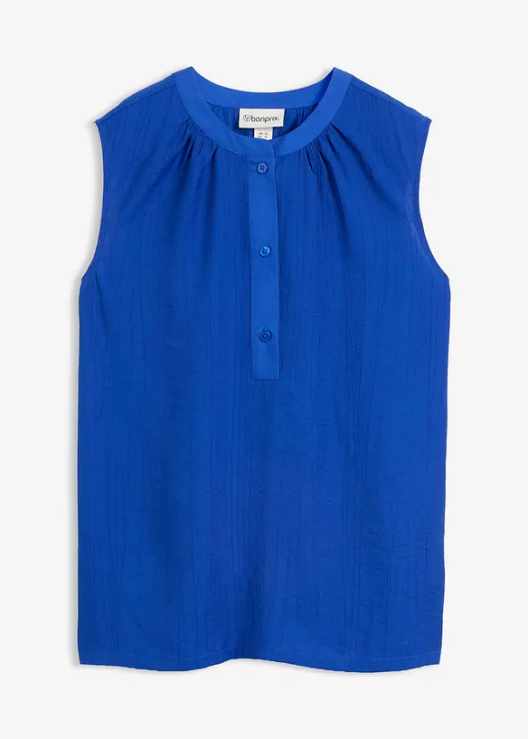Blusentop mit Stehkragen in blau von vorne - bonprix Blusentop mit Stehkragen in blau von vorne - bonprix