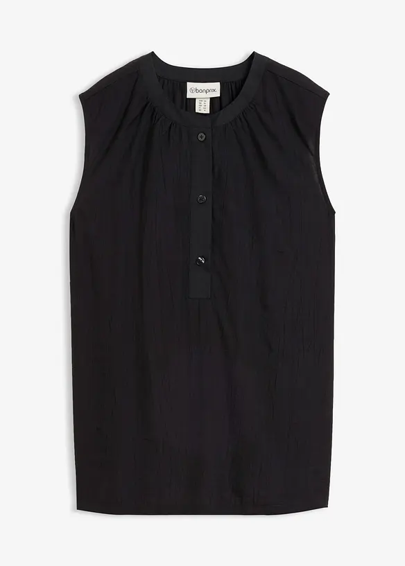 Blusentop mit Stehkragen in schwarz von vorne - bonprix Blusentop mit Stehkragen in schwarz von vorne - bonprix