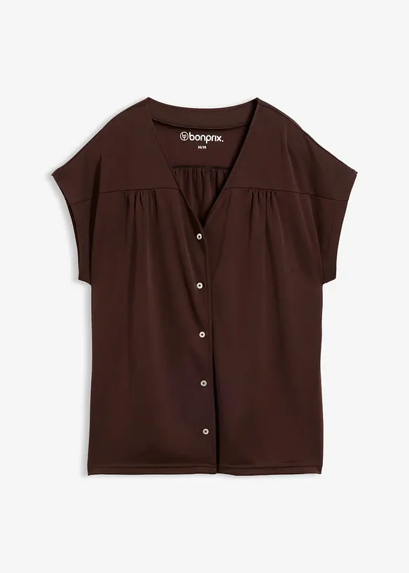 Shirtbluse aus Viskose Piqué in braun von vorne - bonprix Shirtbluse aus Viskose Piqué in braun von vorne - bonprix