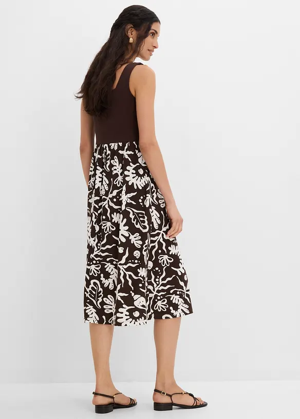 Jerseykleid aus Viskose-Mix in braun von hinten (Totalaufnahme) - bonprix
