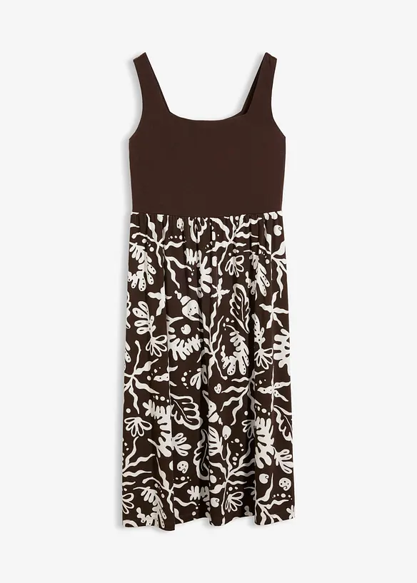 Jerseykleid aus Viskose-Mix in braun von vorne - bonprix