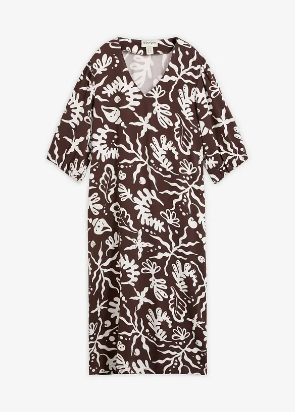Midikleid aus Viskose-Mix in braun von vorne - bonprix Midikleid aus Viskose-Mix in braun von vorne - bonprix