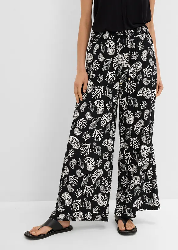 Marlenehose aus Viskose-Mix in schwarz von vorne - bonprix Marlenehose aus Viskose-Mix in schwarz von vorne - bonprix
