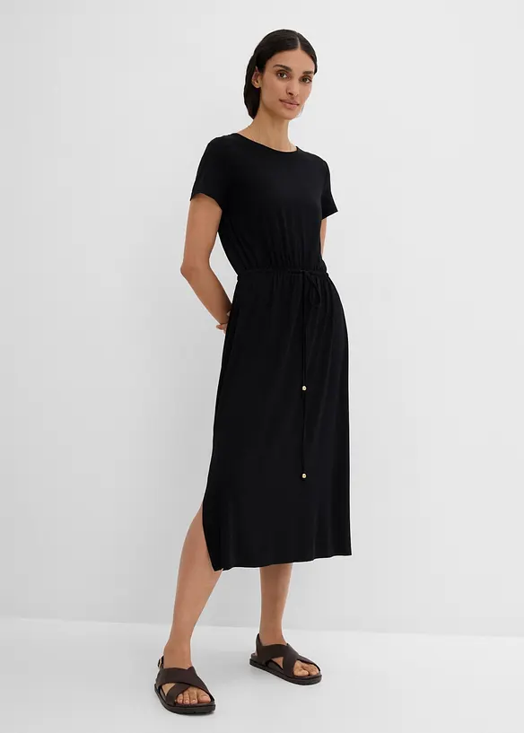 Midikleid in schwarz von vorne (Totalaufnahme) - bonprix
