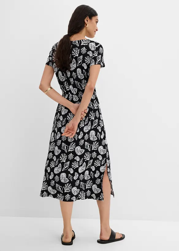 Midikleid in schwarz von hinten (Totalaufnahme) - bonprix