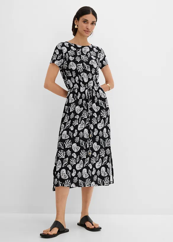 Midikleid in schwarz von vorne (Totalaufnahme) - bonprix