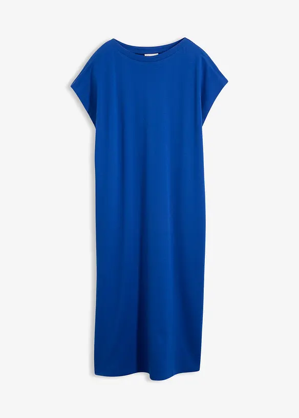 Shirtkleid aus Interlock Bio-Baumwolle in blau von vorne - bonprix