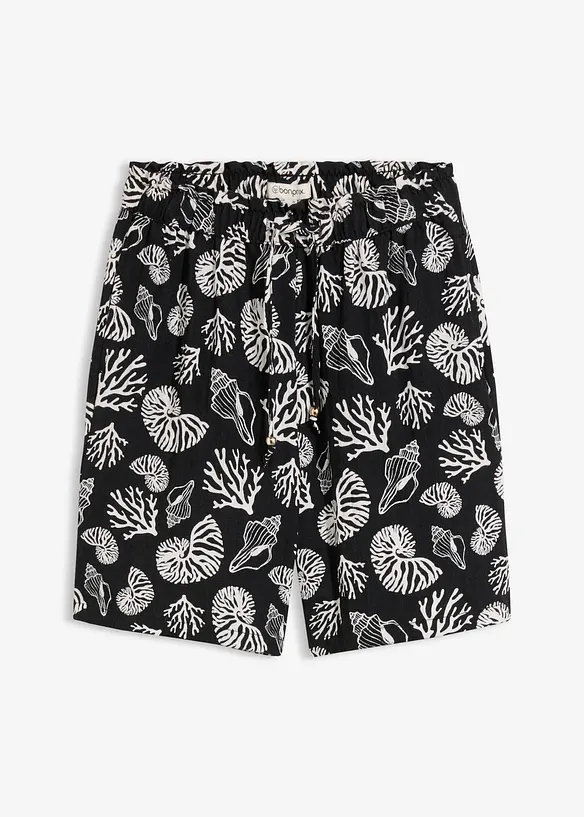 Schlupf-Shorts aus Viskose-Mix in schwarz von vorne - bonprix Schlupf-Shorts aus Viskose-Mix in schwarz von vorne - bonprix