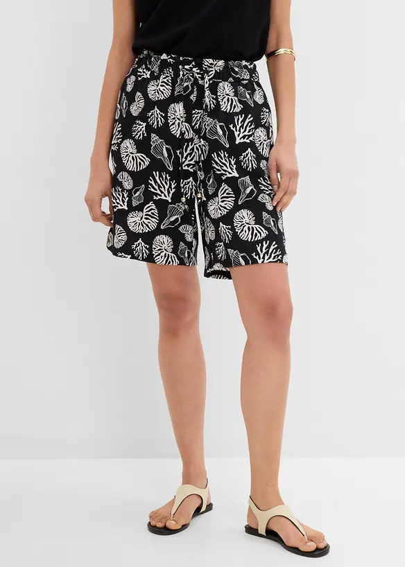 Schlupf-Shorts aus Viskose-Mix in schwarz von vorne - bonprix Schlupf-Shorts aus Viskose-Mix in schwarz von vorne - bonprix
