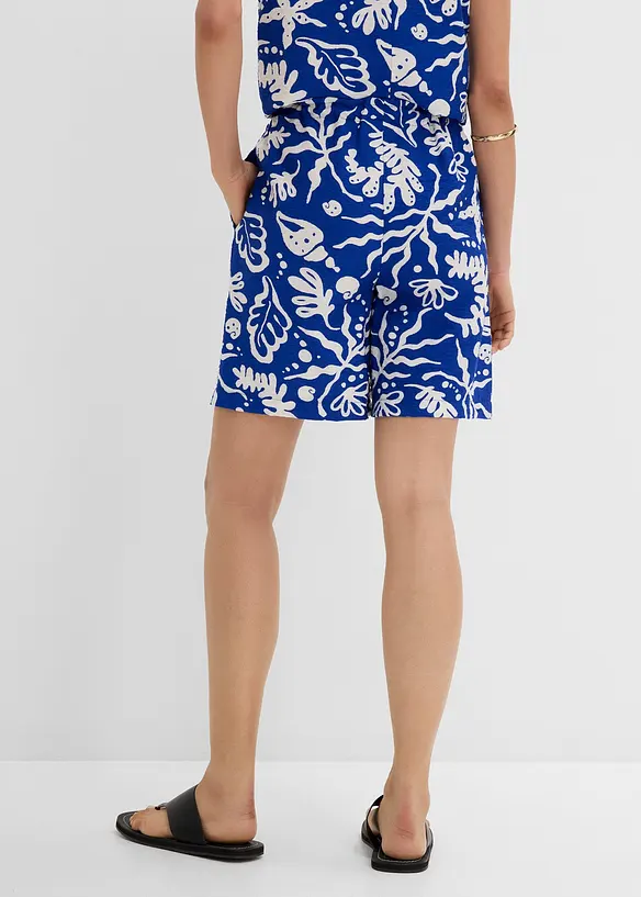 Bermuda aus fließendem Viskose-Mix in blau von hinten - bonprix Bermuda aus fließendem Viskose-Mix in blau von hinten - bonprix