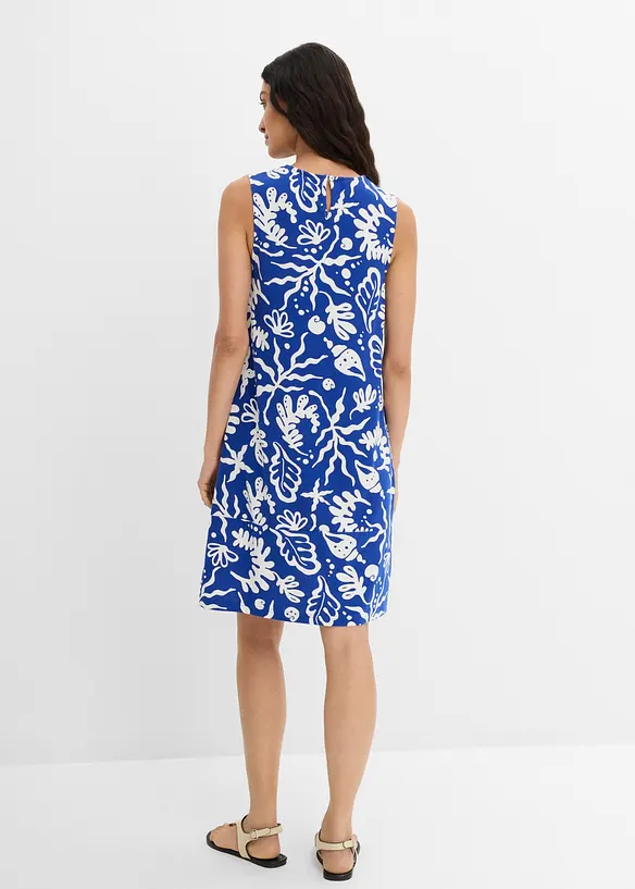 Jerseykleid aus elastischem Viskose-Mix in blau von hinten (Totalaufnahme) - bonprix