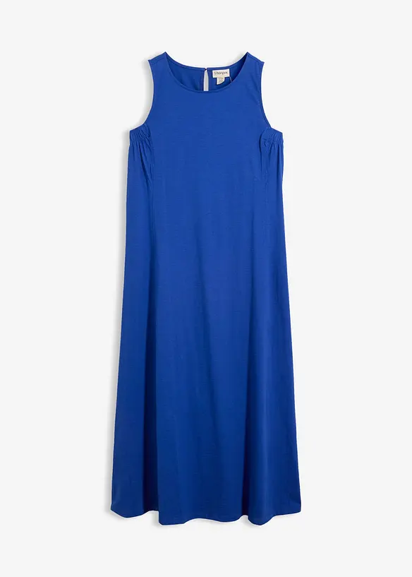 Jerseykleid aus reiner Baumwolle in blau von vorne - bonprix