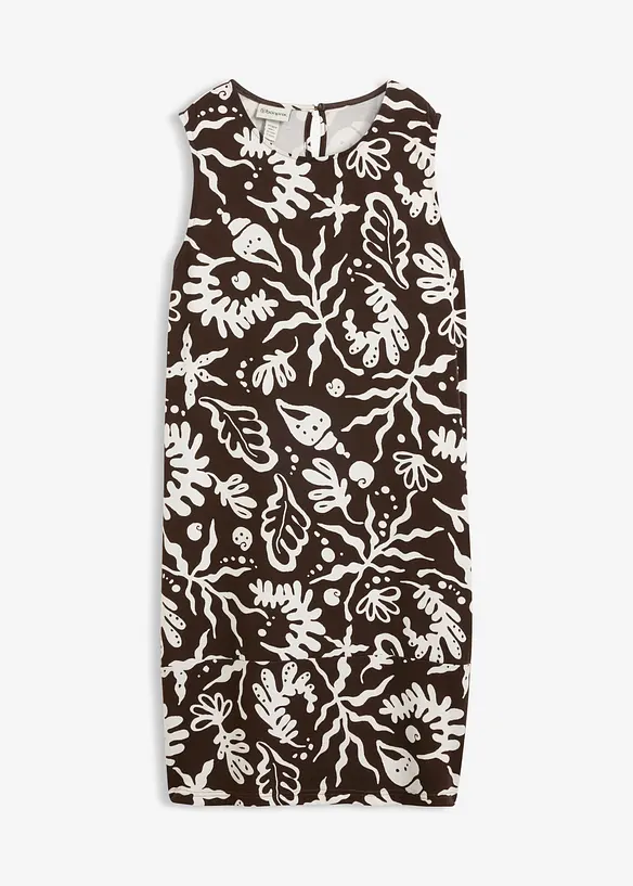 Jerseykleid aus elastischem Viskose-Mix in braun von vorne - bonprix
