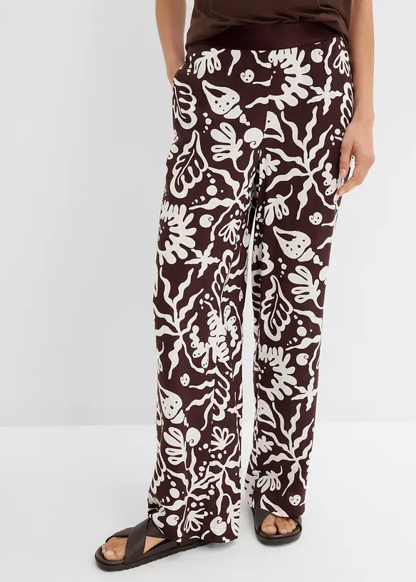 Marlenehose aus softer Viskose in braun von vorne - bonprix