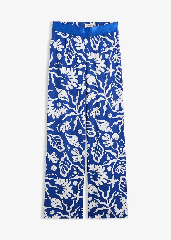 Marlenehose aus softer Viskose in blau von vorne - bonprix