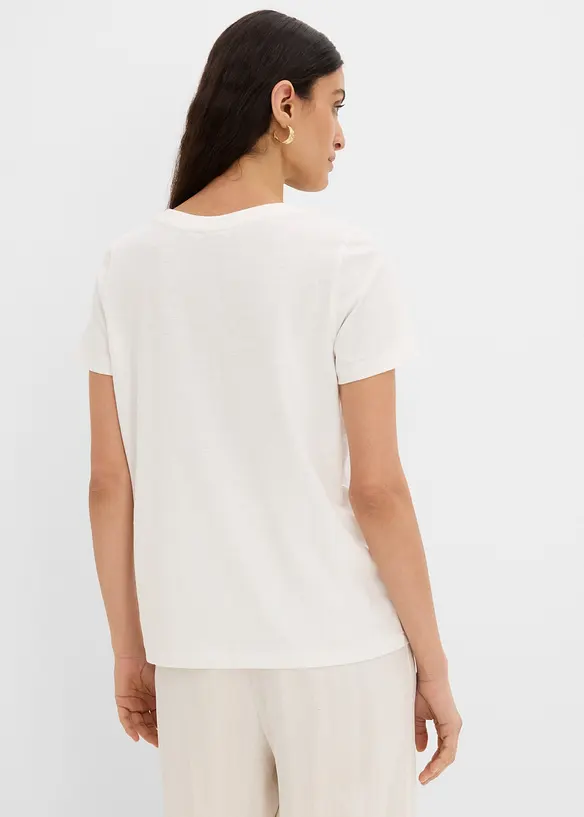 T-Shirt aus reiner Bio-Baumwolle in weiß von hinten (im Anschnitt) - bonprix T-Shirt aus reiner Bio-Baumwolle in weiß von hinten (im Anschnitt) - bonprix