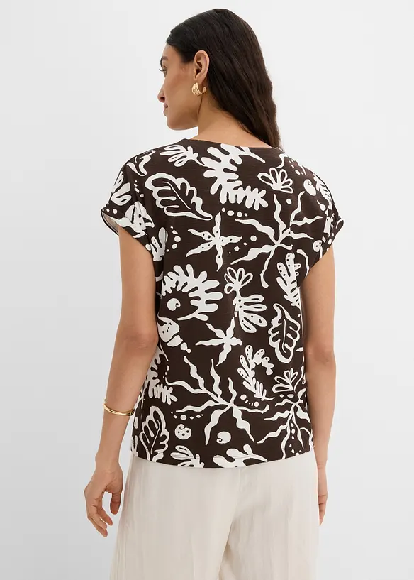 T-Shirt aus reiner Bio-Baumwolle in braun von hinten (im Anschnitt) - bonprix