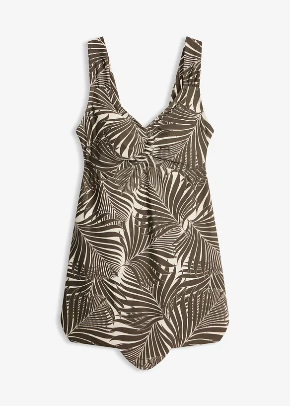 Badekleid mit integriertem Badeanzug in weiß von vorne - bonprix