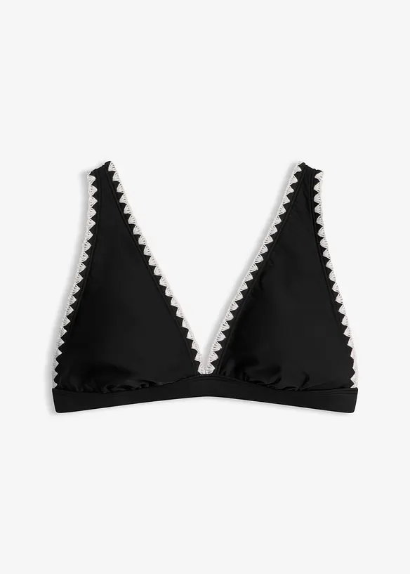 Triangel-Bikinioberteil in schwarz von vorne - bonprix