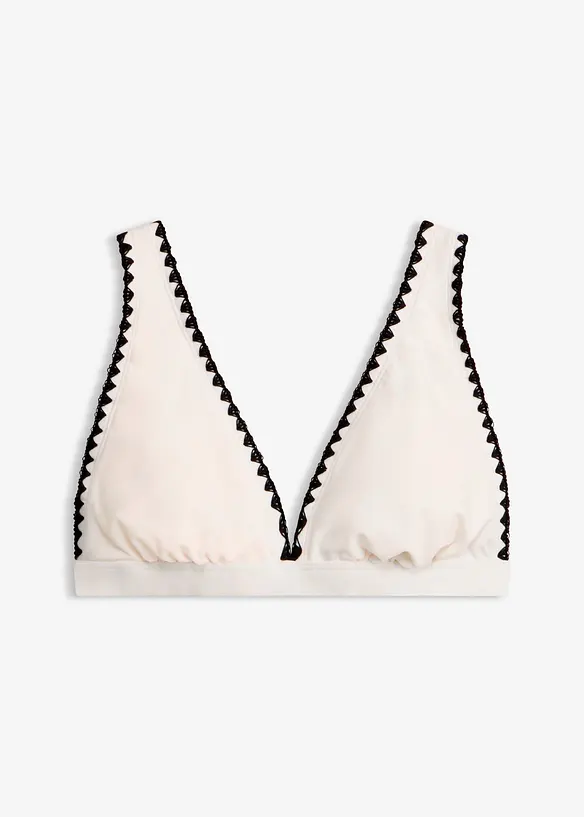 Triangel-Bikinioberteil in weiß von vorne - bonprix