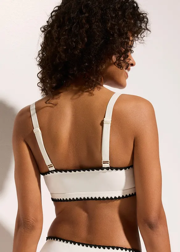 Bustier-Bikinioberteil mit Häkelkante in weiß von hinten (im Anschnitt) - bonprix