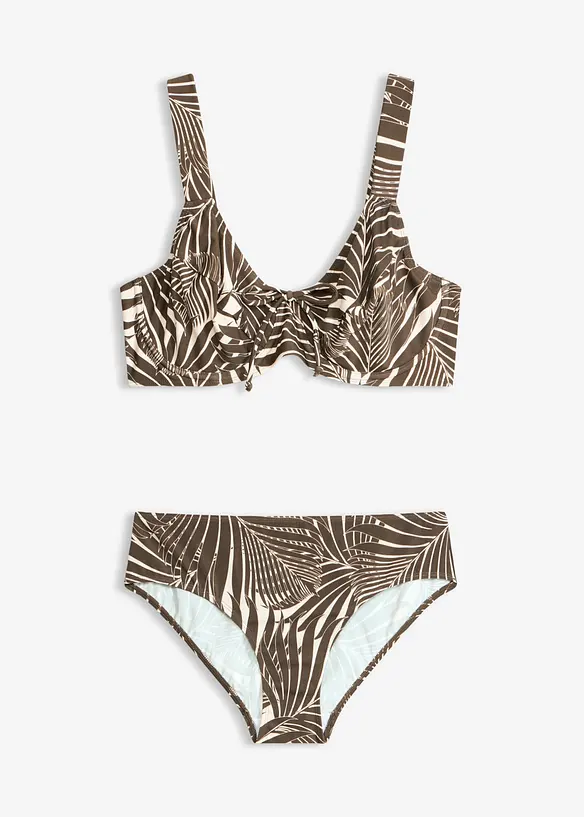 Minimizer-Bikini mit gepolsterten Trägern (2-tlg. Set) in weiß von vorne - bonprix