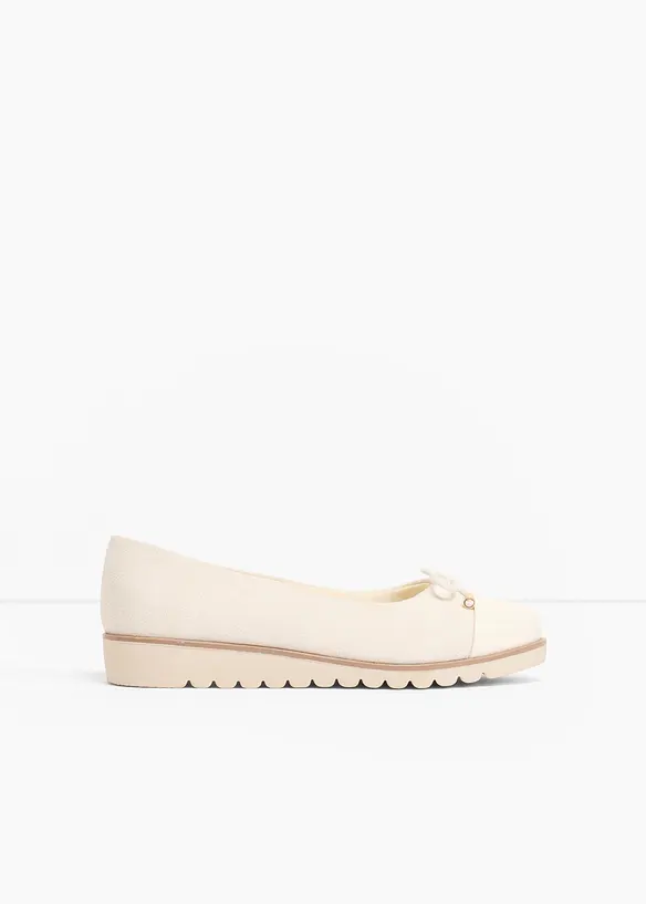 Ballerinas mit gepolsterter Innensohle in beige - bonprix