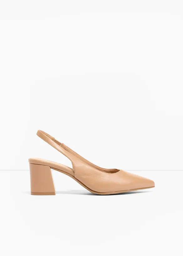 Slingpumps mit Blockabsatz in braun - bonprix
