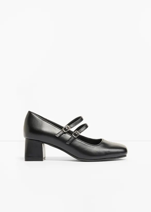 Spangenpumps mit Riemchen in schwarz - bonprix