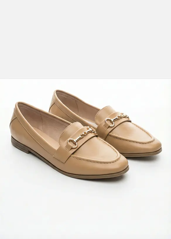 Loafer mit Schnalle in beige - bonprix