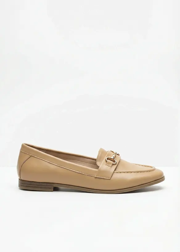 Loafer mit Schnalle in beige - bonprix