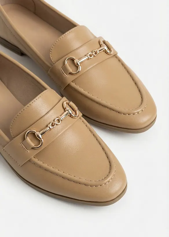 Loafer mit Schnalle in beige - bonprix