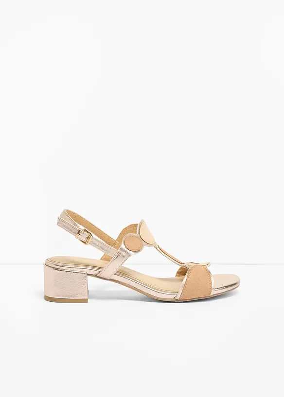 Marco Tozzi Sandaletten mit Blockabsatz in beige - Marco Tozzi