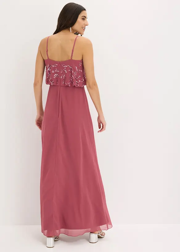 Abendkleid mit Paillettenstickerei in pink von hinten (Totalaufnahme) - bonprix Abendkleid mit Paillettenstickerei in pink von hinten (Totalaufnahme) - bonprix