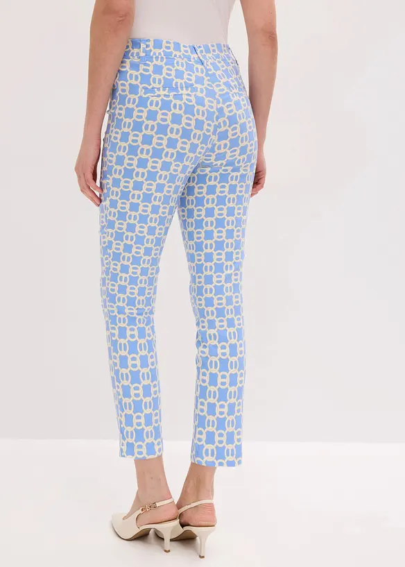 7/8 Stretch-Hose aus Bengalin in blau von hinten - bonprix