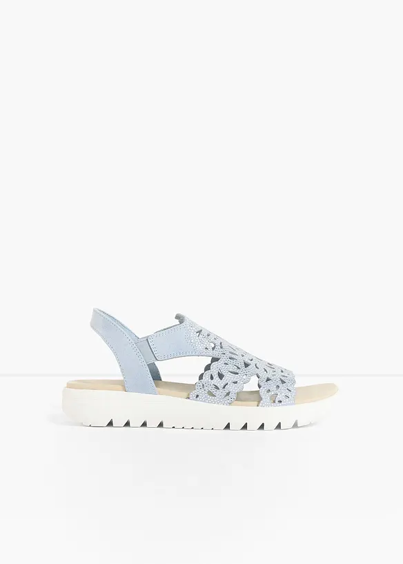 Marco Tozzi Plateau-Sandaletten mit Glitzer in blau - Marco Tozzi