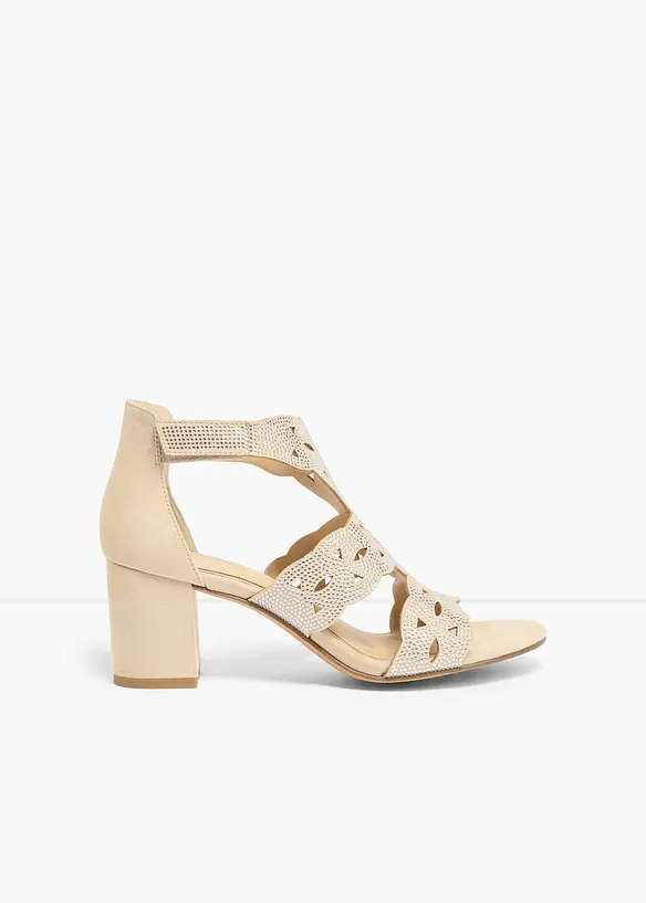 Marco Tozzi Sandaletten mit Blockabsatz in beige - Marco Tozzi