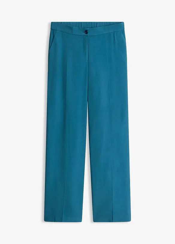 Leichte Marlenehose mit Viskose in petrol von vorne - bonprix Leichte Marlenehose mit Viskose in petrol von vorne - bonprix
