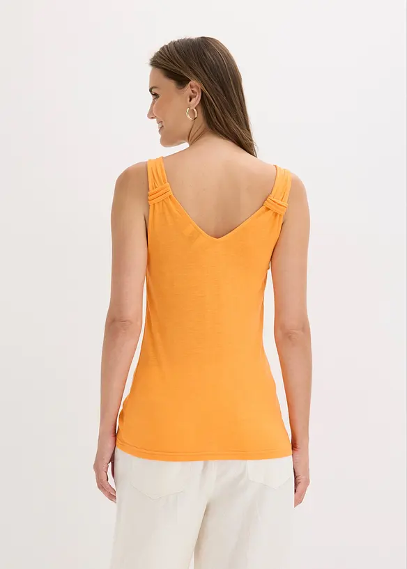 Jersey-Top aus reiner Viskose in orange von hinten (im Anschnitt) - bonprix