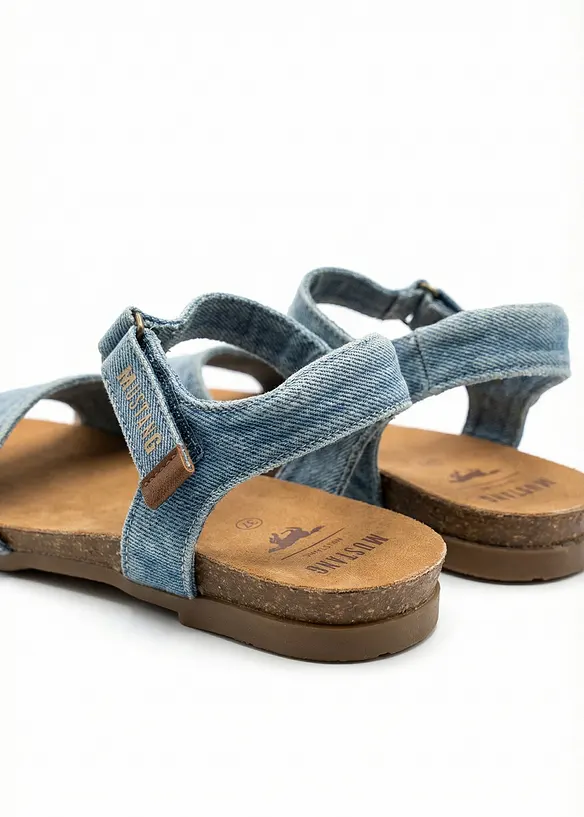 Mustang Sandalen im Denim-Look in blau - Mustang