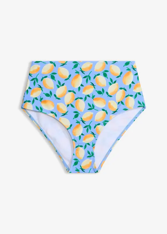 Highwaist-Bikinihose in blau von vorne - bonprix